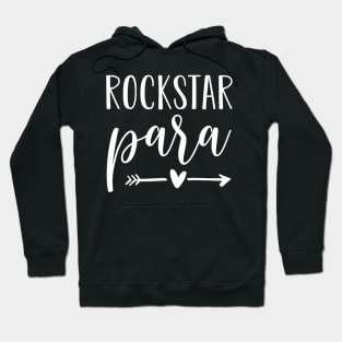 Womens Rockstar Para  Cute Paraprofessional Educator Teacher Hoodie